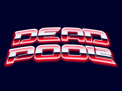 Deadpool 2 arcade chrome deadpool lettering letters logos movie retro typography