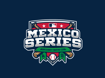 Mexico series badge baseball lettering letters logos patch sketch type sports mayorleague
