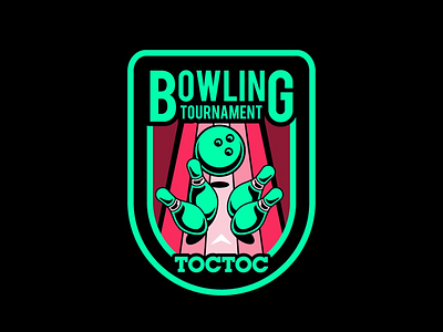 Bowling tournament badge bowl lettering letters logos sports team tournament
