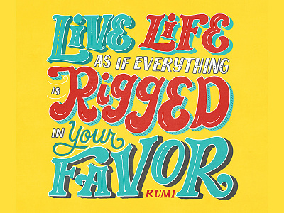 Live Life design lettering quote rumi typography