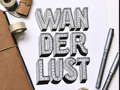Wanderlust design lettering typography