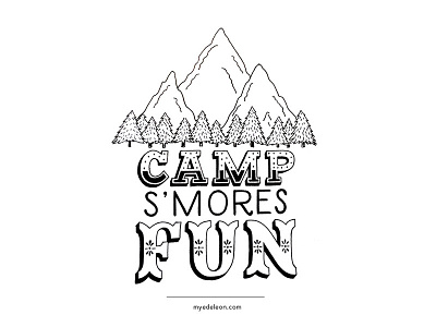 Camp Smores Fun design lettering typography
