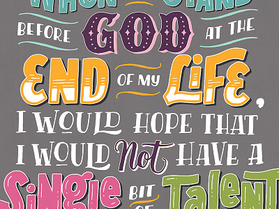 Custom Lettering Project erma bombeck god lettering