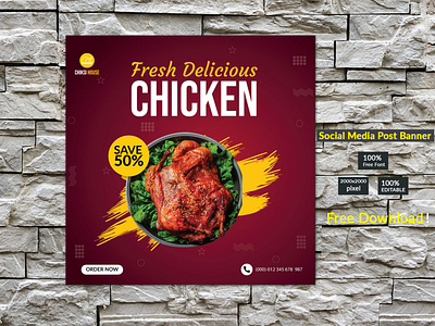 Food Social Media Post chicken chicken social media design discount facebook post fast food food instagram post restaurant social media banner social media food social media post social media post design social network square banner template web banner