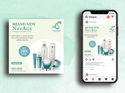 Woman Beauty Product Social Media Post Design