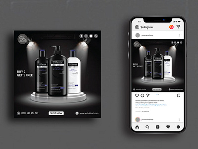 TRESemme Hair Product Social Media Marketing Post Design branding design graphic design illustration instagram post marketing social media banner social media marketing social media post tresemme vector web banner