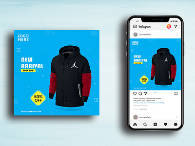 Hoodie Social Media Post Template ad banner discounnt google ad banner hoodie instagram post social media social media banner social media post web banner winter collection
