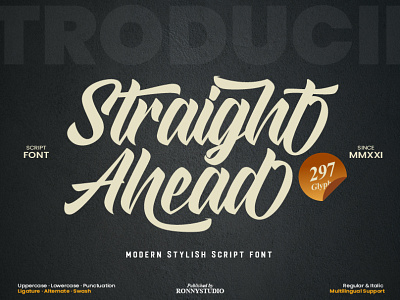 Straight Ahead - Modern Stylish Script Font alphabet branding brush design font handmade illustration lettering logo poster font ui