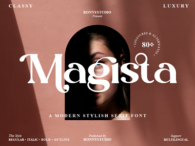 Magista - Modern Stylish Serif Font alphabet branding elegant fonts font handmade seriif