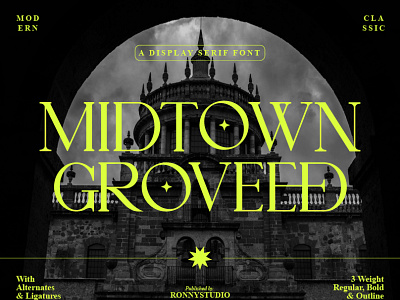 Midtown Groveed - A Display Serif Font alphabet book font branding classic font classy font display font display serif elegant font font handmade magazine modern font serif