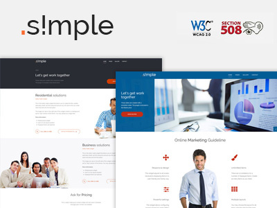 Simple WordPress WCAG 2.0 Theme design section508 ui ux wcag web web accessibility wordpress theme