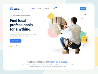 Home Maintenance Web UI 2021 trend 3d effect branding creative design flat hire me illustration logo marketing app marketing page product design trendy design typography ui ux vector