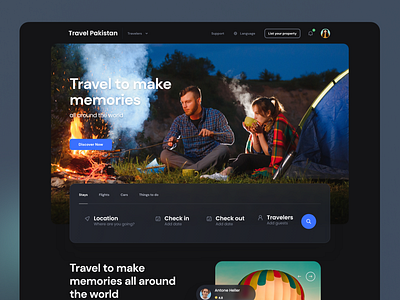 Travel Pakistan homepage landing page mockup pakistan designer tourism travel agency travel agent travel app travel guide traveling traveller trip planner typography ui ux vacation rentals web design webdesign website website design