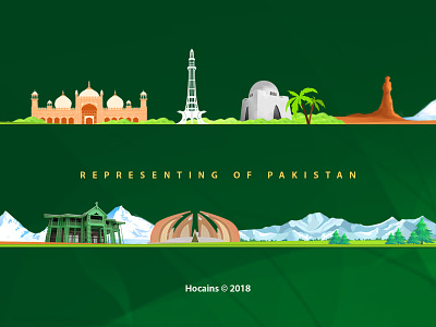 Representing of Pakistan - illustration beauty of pakistan colorful colors creative design dribbble gradients green illustration jordan pakistan sunrise