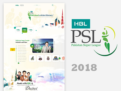 HBL PSL 2018 creative design emirates habib bank hbl hblpsl landing page minimalistic psl ui visual design web