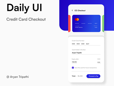 Daily UI | Credit Card Checkout screen 100daysui branding daily ui challenge dailyui graphic design ui ux uxui