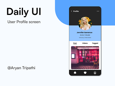 Daily UI | User profile screen by Aryan Tripathi on Dribbble