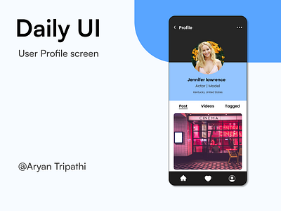 Daily UI | User profile screen 100daysui daily ui challenge dailyui design profile screen ui user profile ux
