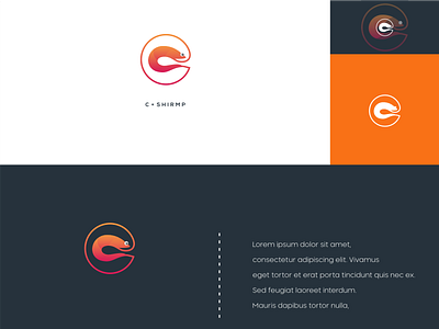 C + SHIRMP monogram logo concept 3d animation apparel branding design illustration logo ui ux vector