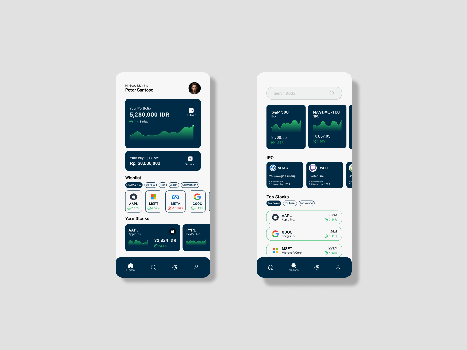 Stock Trading App by ardhito on Dribbble