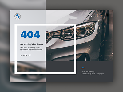 BMW Group 404 Page 404 404 error 404 page blue blur bmw brown car daily ui challenge dailyui 008 gray landing missing page ui warm wrong