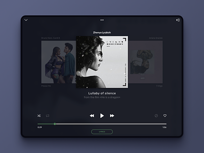 iPad Music App app blue daily 009 daily ui challenge dark green mobile music player playing now ui