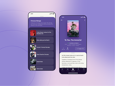 Manga reader App anime app collection ios library manga mobile reader streaming the immortal ui ux