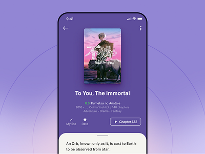 Streaming — Manga reader — Mobile App Concept