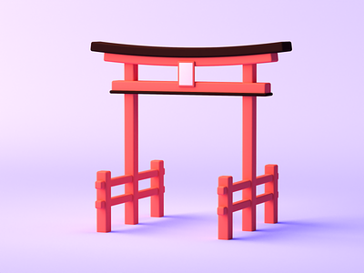 Torii — traditional Japanese gate in 3d 3d abstract branding c4d cinema4d design forweb gradient graphic design illustration japan media minimalistic model modeling render social toriigate