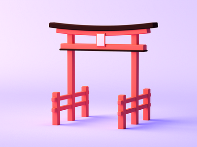 Torii — traditional Japanese gate in 3d
