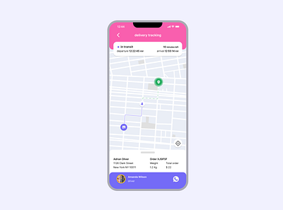 #dailyUI - day 20 Location Tracker dailyui delivery app location tracker mobile