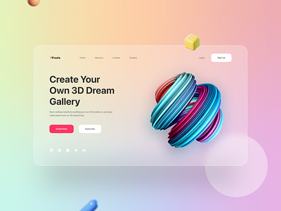 3D Assets Landing Page UI Design