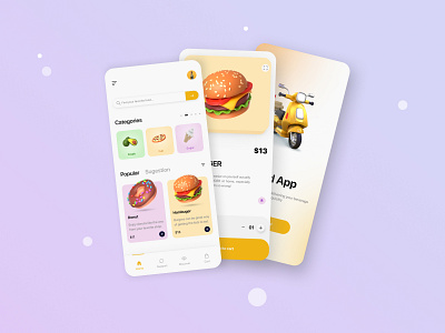 Food App Delivery 3d app design clean ui design food app mobile app ui ui design