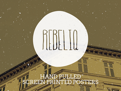 Rebeliq Logo branding gold logo posters pr promo rebeliq screen printing