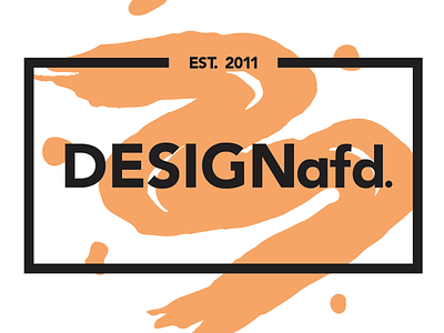DESIGNafd. new logo, color variation #1 brush logo logo design orange