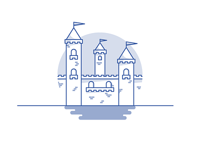 Weekly challenge: #1 Castle 7 days to create 7daystocreate castle challenge colors flat icon illustration logo shadows tower