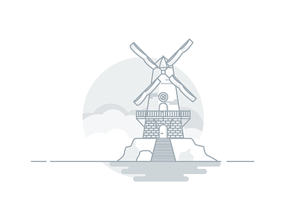 Weekly challenge: #5 Windmill 7 days to create 7daystocreate challenge colors flat icon illustration logo shadows windmill wood