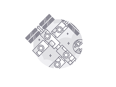 Weekly challenge: #9 Spacestation 7daystocreate challenge colors flat icon illustration logo shadows space station