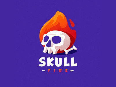 Skull Fire Logo Design