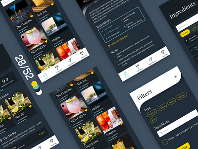 Cocktail app app cocktail cocktails design ui ui design uiux ux uxdesign