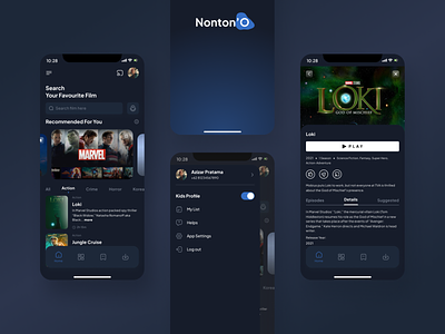 Nonton'O Mobile App Design app design mobile design ui