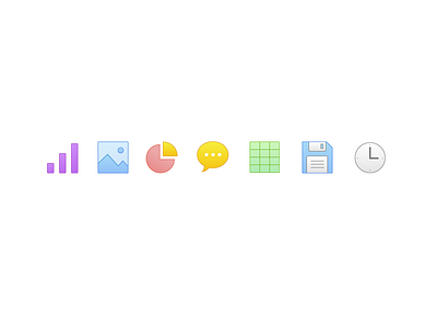 Icons chat clock comment data icon photo picture save table time