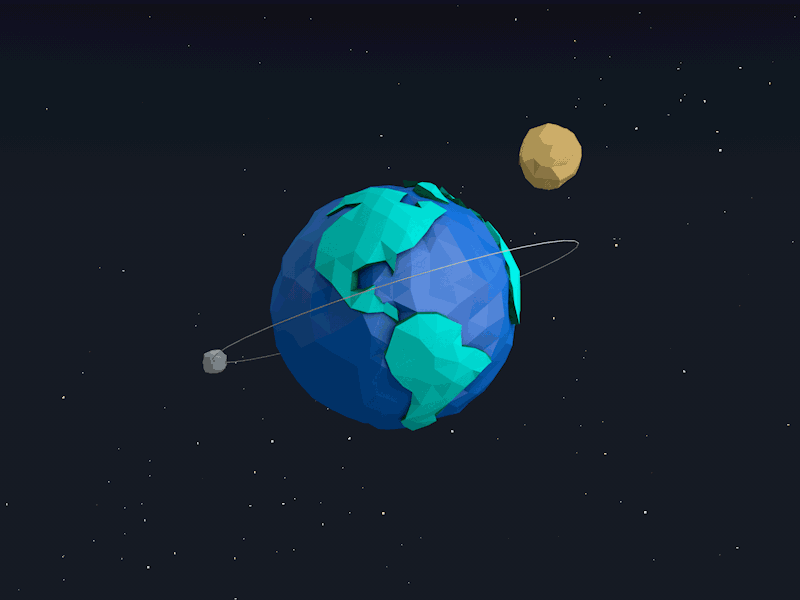 Low Poly Earth 3d animation c4d cinema 4d earth gif globe low poly space star world