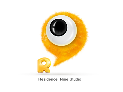 R9 logo for kids 9 eye fur gold golden logo