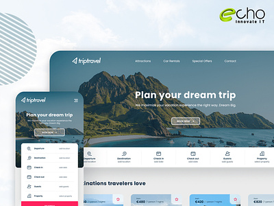 Travel Website and App Development branding design ecommerce website tourism travel app ui