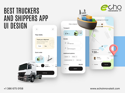 Best Truckers and Shippers App UI Design app development custom app design shippers apps trucking apps ui