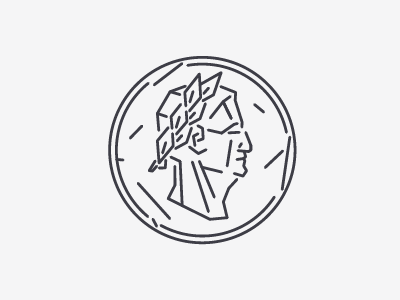 Mecenator coin face patron rome wreath