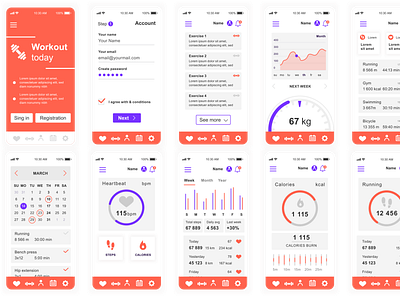 Fitness App app branding design ui ui design ux ux design vector