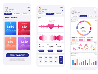 Daily fitness tracking mobile app app branding design illustration typography ui ui design ux vector