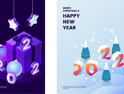 Merry Christmas and Happy New Year, Vector Poster. 2022 branding brochure design happy new year illustration logo poster vector